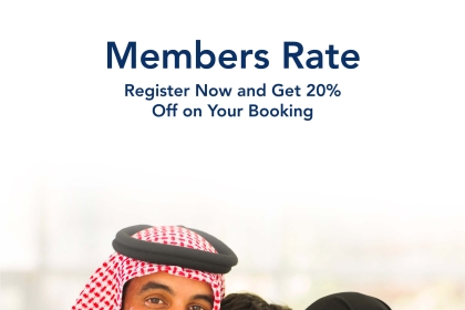 Members Rate - Register Now and Get 20% off Your Booking