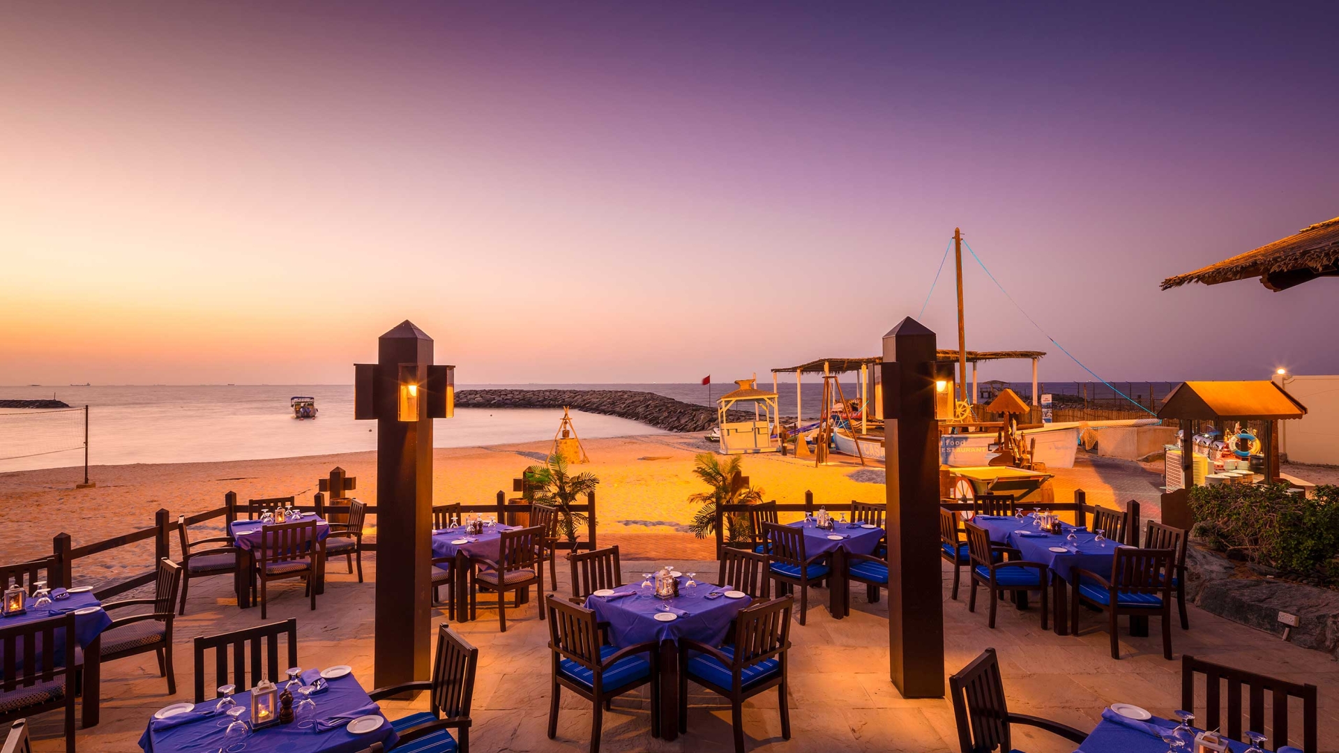outdoor restaurant Coral Beach Resort Sharjah